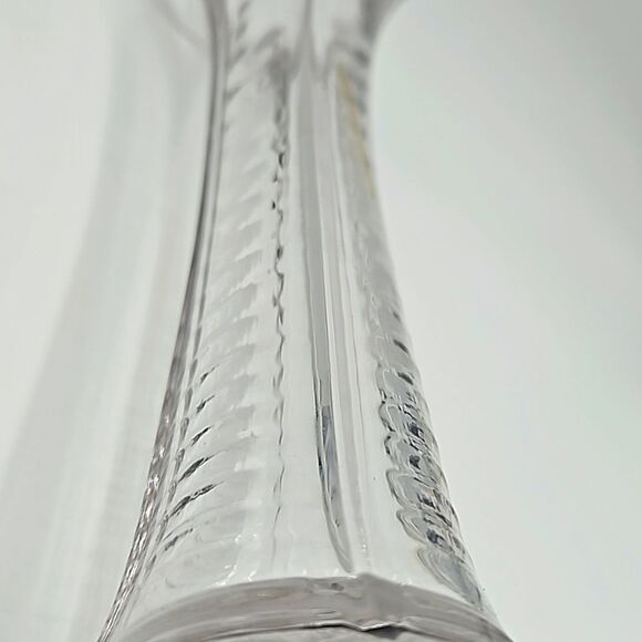 Vintage EAPG  4 Panel Swung & Ribbed  Pedestal Vase 10" Clear - Picture 7 of 11